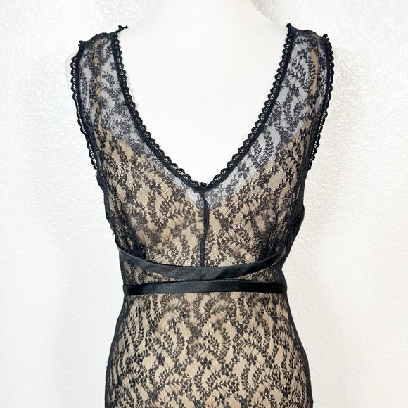 Express Y2K Witchy Vintage Size 7/8 Lace V Neck Sleeveless Sheath Midi Dress - Picture 2 of 13